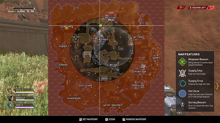 Apex Legends'daki arena, zaman ilerledikçe küçülmeye başlayan özel bir halka ile çevrilidir - Apex Legends için başlangıç ipuçları - Başlangıç ipuçları - Apex Legends Kılavuzu